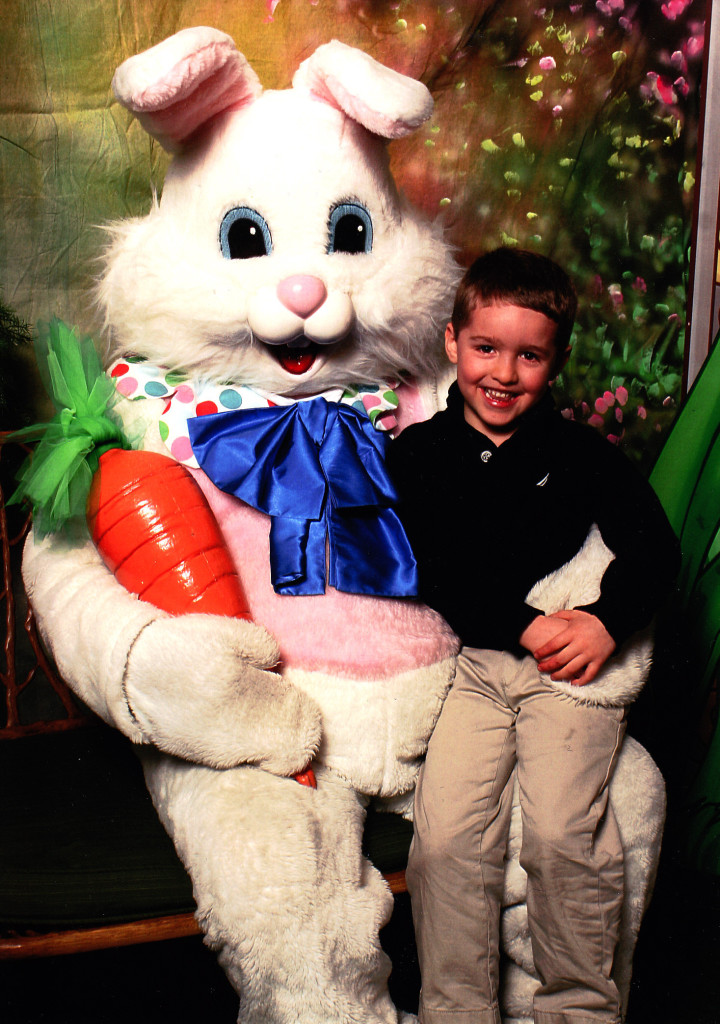 Luke visited the Easter Bunny today!